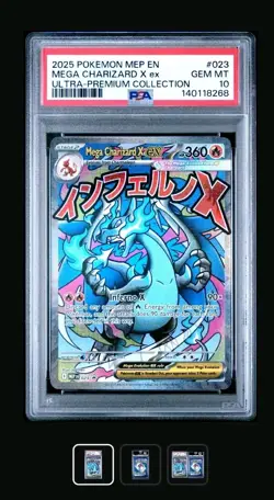 2025 POKEMON MEP EN-ME BLACK STAR PROMO #023 MEGA CHARIZARD X EX PSA 10 - Image 1