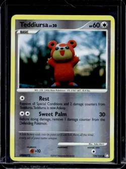2007 Pokemon Diamond Pearl Mysterious Treasures Teddiursa Reverse Holo #105/123 - Image 1