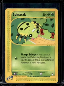2003 Pokemon Aquapolis Spinarak #111/147 - Image 1