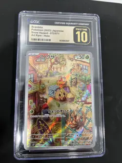 2023 POKEMON JAPANESE SV2P-SNOW HAZARD ART RARE #072 BRAMBLIN CGC PRISTINE 10 - Image 1
