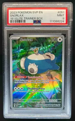 2023-25 Pokemon SV Black Star Promos SVP EN Snorlax #051 PSA 9 - Image 1