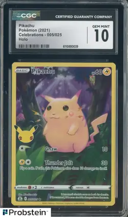 2021 Pokemon Celebrations #005/025 Pikachu Holo CGC 10 GEM MINT - Image 1