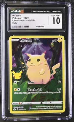 2021 Pokemon Pikachu Celebrations 005/025 Holo CGC GEM MINT 10 - Image 1