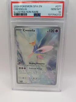 2024 POKEMON SFA EN-SHROUDED FABLE #071 CRESSELIA ILLUSTRATION RARE PSA 10 - Image 1