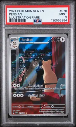2024 POKEMON SFA EN-SHROUDED FABLE ILLUSTRATION RARE #078 PERSIAN PSA 9 - Image 1