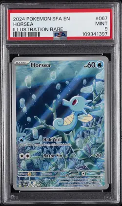 2024 POKEMON SFA EN-SHROUDED FABLE ILLUSTRATION RARE #067 HORSEA PSA 9 - Image 1