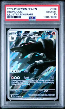 2024 POKEMON SFA EN-SHROUDED FABLE ILLUSTRATION RARE #066 HOUNDOOM PSA 10 - Image 1