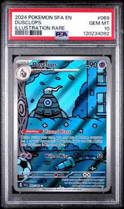 2024 POKEMON SFA EN-SHROUDED FABLE ILLUSTRATION RARE #069 DUSCLOPS PSA 10 - Image 1