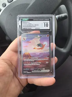 Sir Gem Mint 10 Charizard EX 199/165 Scarlet & Violet 151 Pokemon TCG 2023 CGC - Image 1