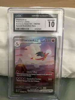 Sir Gem Mint 10 Charizard EX 199/165 Scarlet & Violet 151 Pokemon TCG 2023 CGC - Image 1