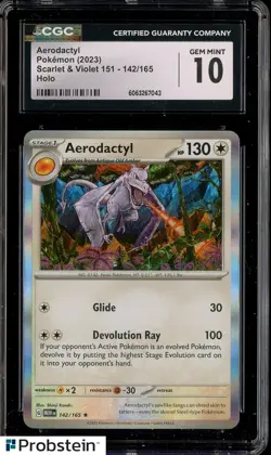 2023 Pokemon TCG Scarlet & Violet 151 #142 Aerodactyl Holo CGC 10 GEM MINT - Image 1