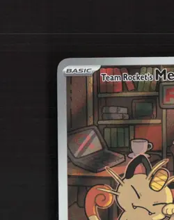 Team Rocket's Meowth 203/182 Destined Rivals Full Art Ultra Rare Pokemon Card NM - Image 3