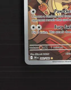 Team Rocket's Meowth 203/182 Destined Rivals Full Art Ultra Rare Pokemon Card NM - Image 5