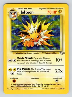 LP! Pokemon TCG Jolteon Jungle 4/64 Holo Unlimited Holo Rare - Image 1