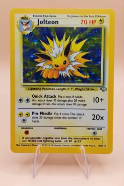 Jolteon Holo Rare Jungle 4/64 Pokemon Card - WOTC 1999 B - Image 1