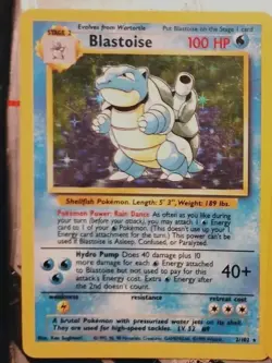 Blastoise Holo Base Set 2 2/130 Rare Pokemon Card 002/130 LP - Image 1