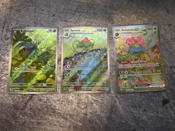 2023 Pokemon Bulbasar, Ivysaur, & Venusaur EX Scarlet & Violet 151 IR/SIR Set - Image 1