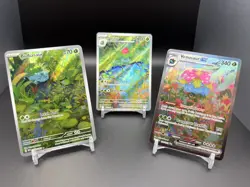 2023 Pokemon Bulbasaur, Ivysaur, & Venusaur EX Scarlet & Violet 151 IR/SIR Set - Image 1
