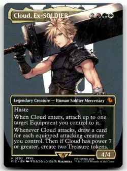 Cloud, Ex-SOLDIER (Borderless) 202 MTG Mythic Commander: FINAL FANTASY Near Mint - Image 1