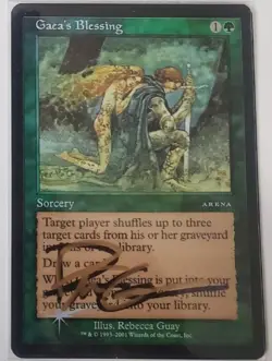MTG FOIL GAEA'S BLESSING SHADOW SIGNED BY ARTIST DCI ARENA PROMO - Image 1