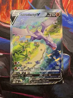 Aerodactyl V Alternate Full Alt Art Holo Card 180/196 Lost Origin Pokemon TCG NM - Image 1