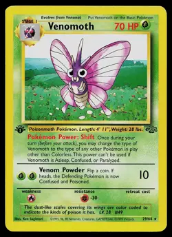 Pokemon Card - Venomoth Jungle 29/64 Rare 1st Edition - Image 1