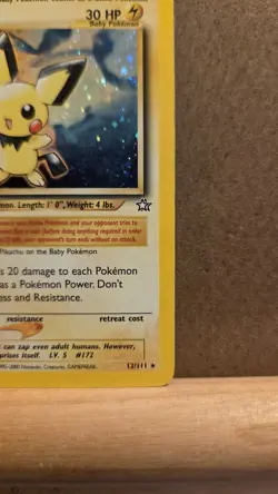 Pichu Neo Genesis 12/111 Rare Holo HP - Heavy Played - ungraded Pokemon Card - Image 5