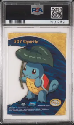 2000 TOPPS POKEMON TV ANIMATION CLEAR CARDS #PC4 SQUIRTLE PSA 10 - Image 2