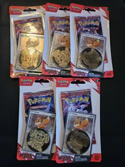LOT of 5 PACKS! Pokemon Destined Rivals Single Pack Blister Eevee - Image 1
