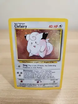 Pokemon Clefairy TCG 5/102 Unlimited Holo Rare Base Set - Image 1