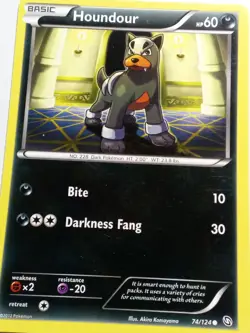 Houndour 74/124 VLP - Dragons Exalted Pokemon Card - Akira Komayama Art - Image 2