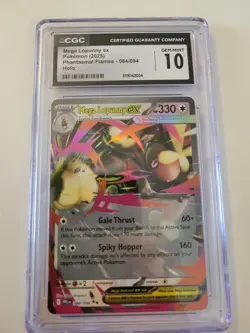 Phantasmal Flames Mega Lopunny Ex Holo 84/94 - CGC Gem Mint 10 Pokemon Card Slab - Image 1