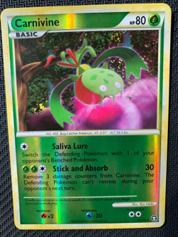 Carnivine 16/102 Reverse Holo Pokemon Card - HGSS Triumphant set 2010 - LP - Image 1