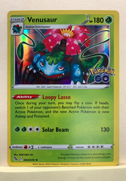 Venusaur 003/078 Rare Holo Pokemon Card - Sw&Sh Pokemon GO set - NM - Image 1