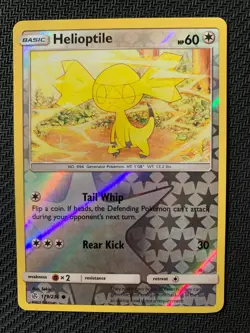 Helioptile 179/236 Reverse Holo Pokemon Card - S&M Cosmic Eclipse Set - NM - Image 1