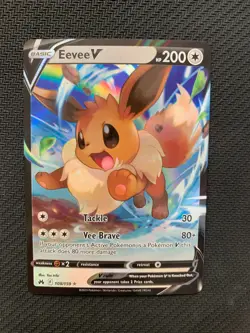 Eevee V 108/159 Rare Holo Pokemon Card - Sw&Sh Crown Zenith set - NM - Image 1