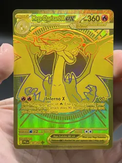 Pokemon TCG Gold Hyper Rare Mega Charizard X EX 130/094 Phantasmal Flames NM - Image 3