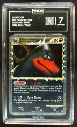 2010 Pokemon HeartGold & SoulSilver Undaunted Houndoom Prime #82/90 TAG 7 - Image 1