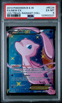 2013 POKEMON B&W LEGEND TREASURES RADIANT COLL #RC24 FULL ART/MEW EX PSA 6 - Image 1