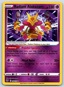 Radiant Alakazam - Silver Tempest 059/195 Pokemon 151 Card NM - Image 1