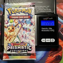 GOD PACKU🔥22.85🔥VERY HEAVY Prismatic Evolutions Pokemon Sealed Booster Pack - Image 1