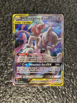 Pokemon TCG SM Black Star Promo #SM191 Full Art Mewtwo & Mew GX LP/MP - Image 1