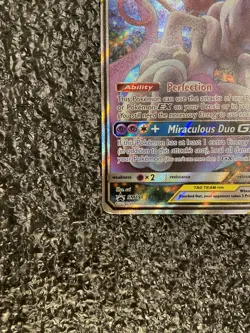 Pokemon TCG SM Black Star Promo #SM191 Full Art Mewtwo & Mew GX LP/MP - Image 3