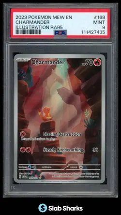 2023 POKEMON SV 151 - MEW EN #168/165 CHARMANDER ILLUSTRATION RARE PSA 9 - Image 1