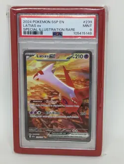 2024 Pokemon SSP EN Surging Sparks Latias EX 239 Special Illust PSA 9 - Image 1