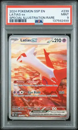 PSA 9 MINT Latias ex 239/191 Sv08: Surging Sparks Holo Pokemon 2024 - Image 1