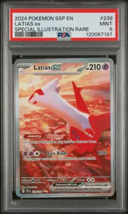 2024 Pokemon S&V Surging Sparks Latias ex Special Illustration Rare PSA 9 #239 - Image 1