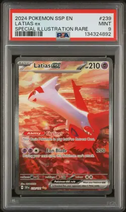 2024 POKEMON SURGING SPARKS SPECIAL ILLUSTRATION RARE LATIAS EX #239 PSA 9 - Image 1