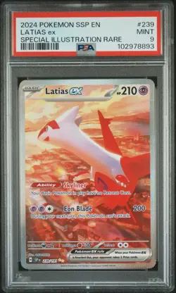 2024 POKEMON SURGING SPARKS #239 LATIAS EX SPECIAL ILLUSTRATION RARE PSA9 PSA 9 - Image 1