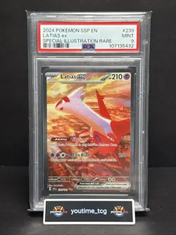 2024 Pokemon Scarlet & Violet: Surging Sparks SIR Latias ex #239 PSA 9 - Image 1